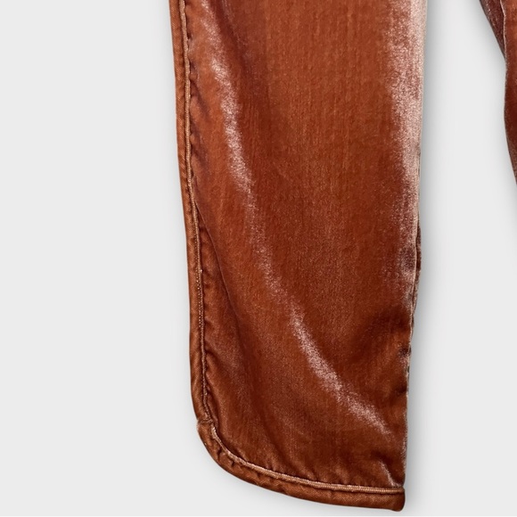 Madewell Copper Size XXS Velvet Lounge Pull On Track Trousers Ankle Pants - Picture 7 of 10